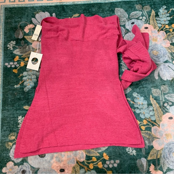 Anthropologie Daily Practice Convertible Sweater Top XL Pink Knit Wrap Halter - Picture 12 of 16